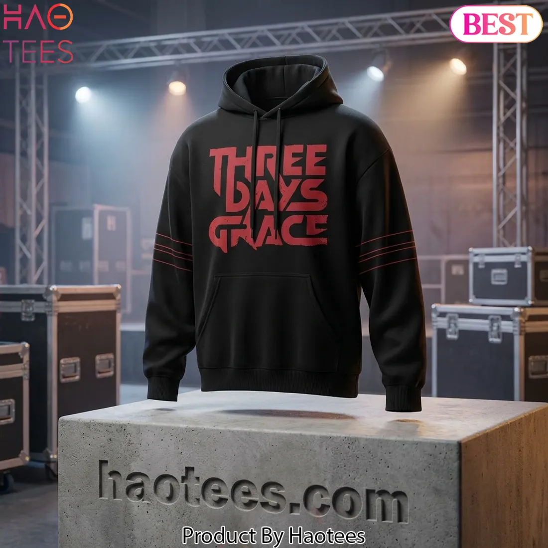 Three Days Grace Alienation Tour 2026 Black Pullover Hoodie
