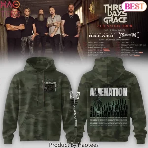 Three Days Grace Alienation Tour 2026 Camouflage Graphic Hoodie