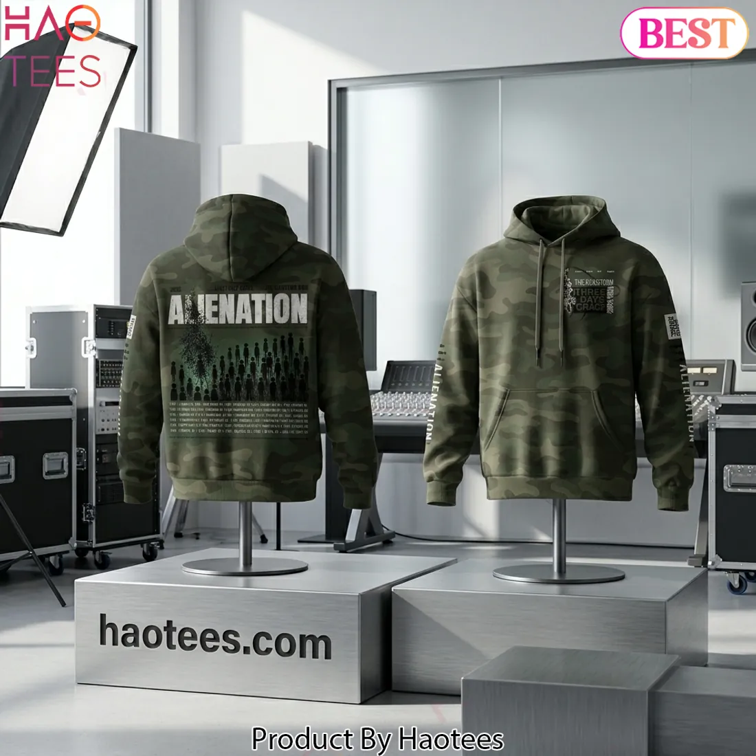 Three Days Grace Alienation Tour 2026 Camouflage Graphic Hoodie