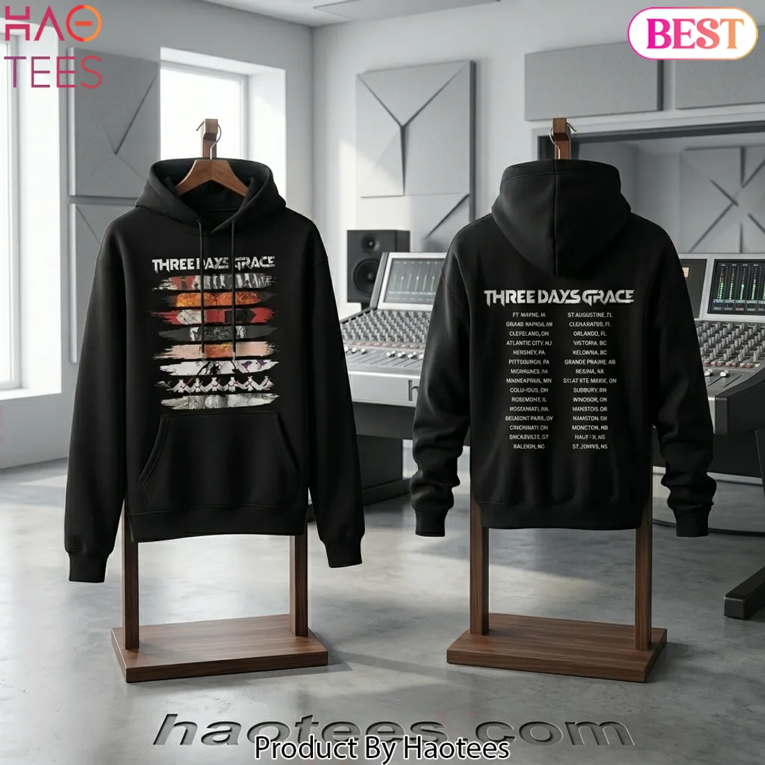 Three Days Grace Alienation Tour Official Concert Graphic Hoodie