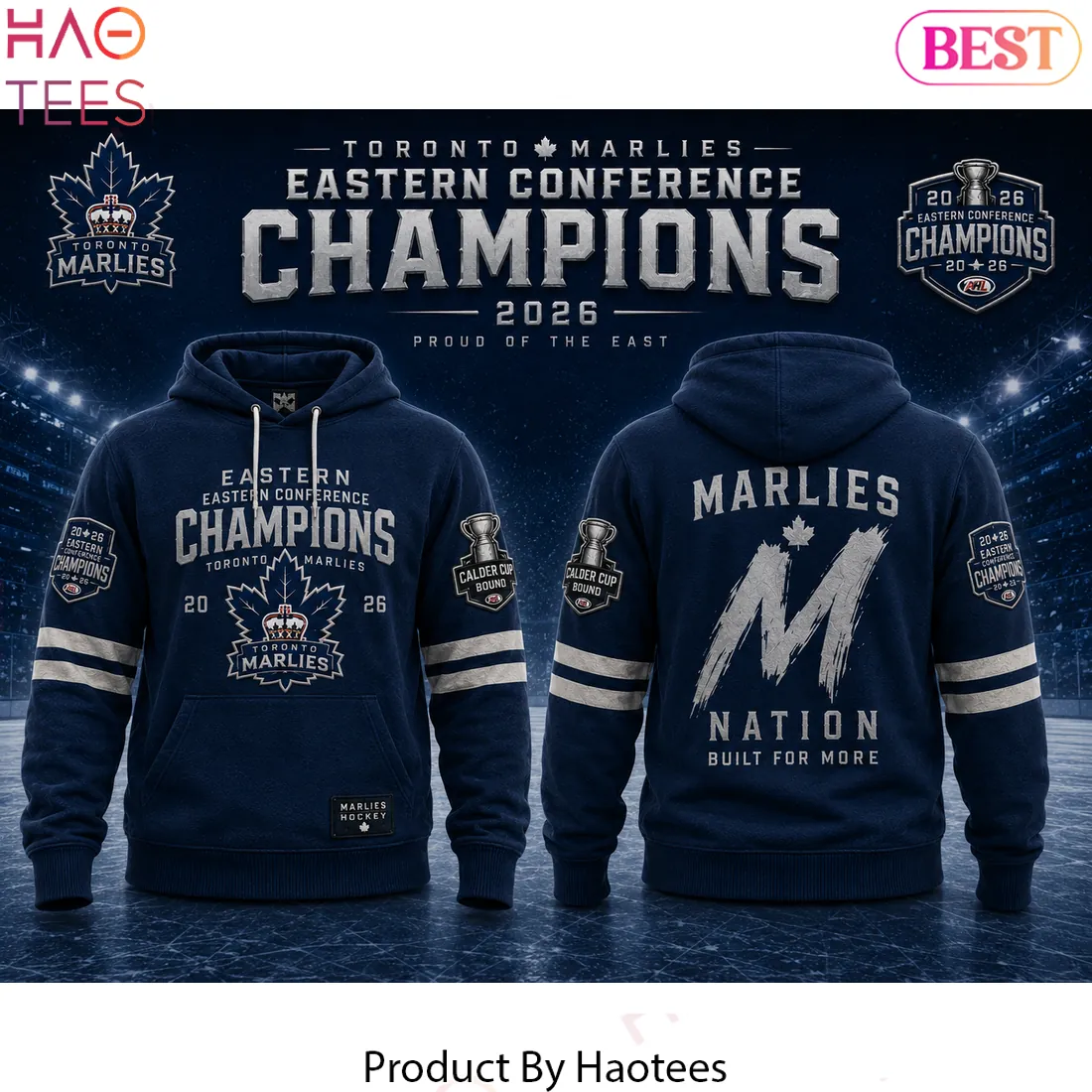 Toronto Marlies 2026 Eastern Conference Champions Navy Pullover Hoodie Toronto Marlies 2026 Eastern Conference Champions Navy Pullover Hoodie