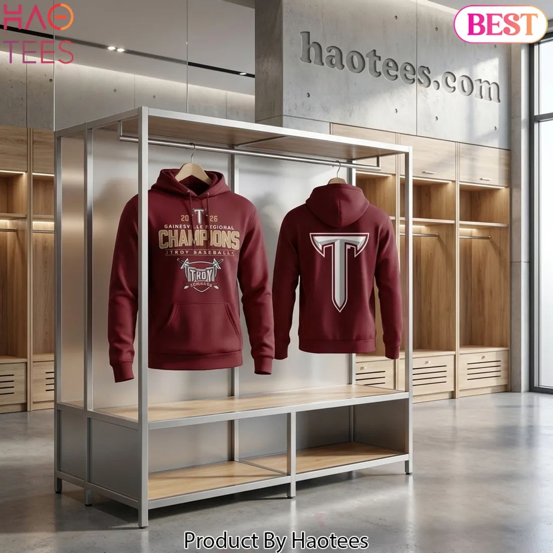 Troy Baseball 2026 Gainesville Regional Champions Commemorative Hoodie