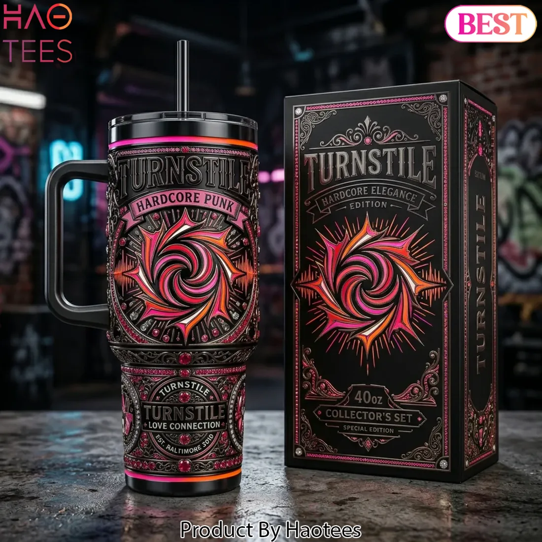 Turnstile Hardcore Punk Collector’s Set 40oz Tumbler with Lid and Straw Turnstile Hardcore Punk Collector’s Set 40oz Tumbler with Lid and Straw