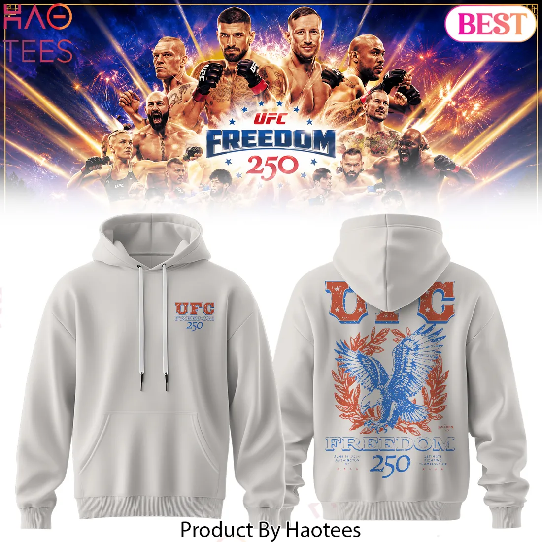 UFC Freedom 250 Washington DC Eagle Hoodie UFC Freedom 250 Washington DC Eagle Hoodie