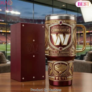 Washington Commanders Luxury Yeti 40oz Tumbler with Handle