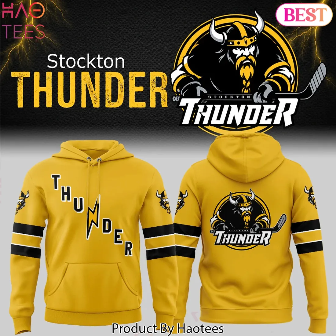 Stockton Thunder ECHL Hockey Hoodie Stockton Thunder ECHL Hockey Hoodie