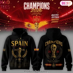 Spain 2026 World Cup Champions Commemorative Graphic Hoodie