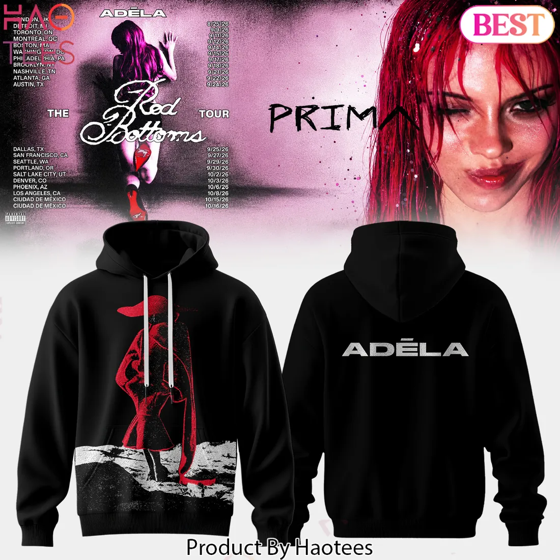 Adela The Red Bottoms Tour Graphic Concert Hoodie Adela The Red Bottoms Tour Graphic Concert Hoodie