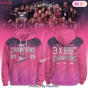 Adelaide Thunderbirds 2026 Suncorp Super Netball Champions Pink Pullover Hoodie