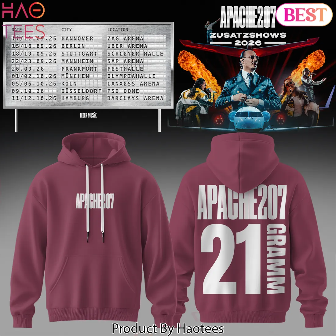 Apache 207 Zusatzshows 2026 Tour Edition Graphic Hoodie Apache 207 Zusatzshows 2026 Tour Edition Graphic Hoodie