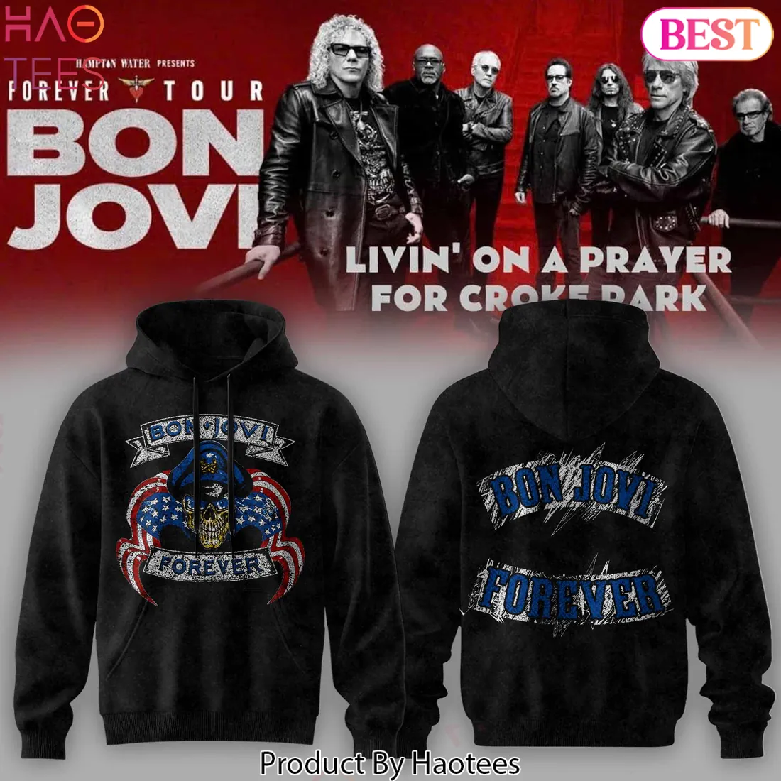 Bon Jovi Forever Tour Croke Park Commemorative Black Hoodie Bon Jovi Forever Tour Croke Park Commemorative Black Hoodie