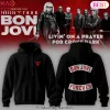 Bon Jovi Forever Tour Rocker Patch Graphic Black Hoodie