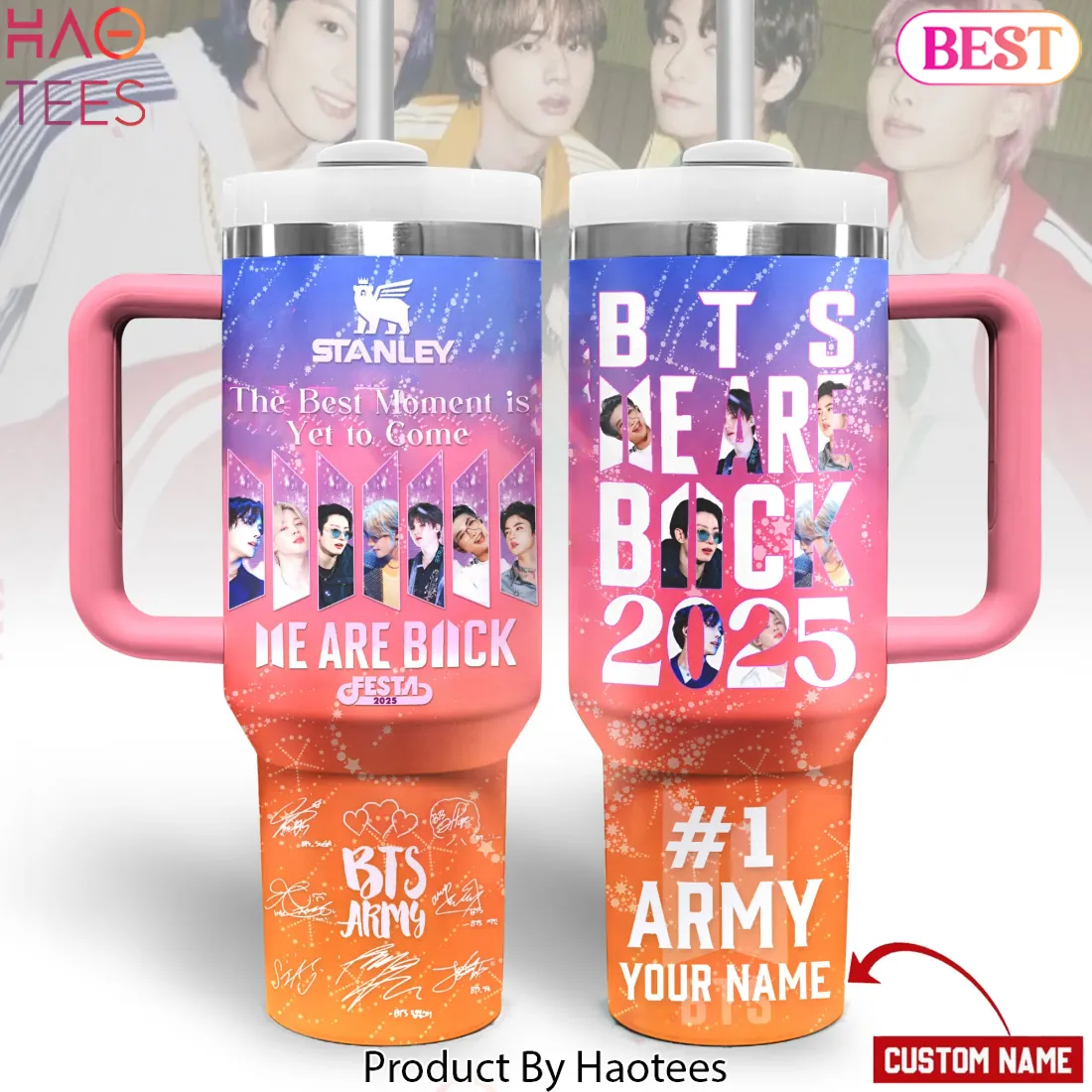 BTS We Are Back 2025 Festa Personalized Stainless Steel Tumbler BTS We Are Back 2025 Festa Personalized Stainless Steel Tumbler