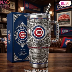Chicago Cubs Luxury Clubhouse Edition 3D Embossed Silver 40oz Tumbler