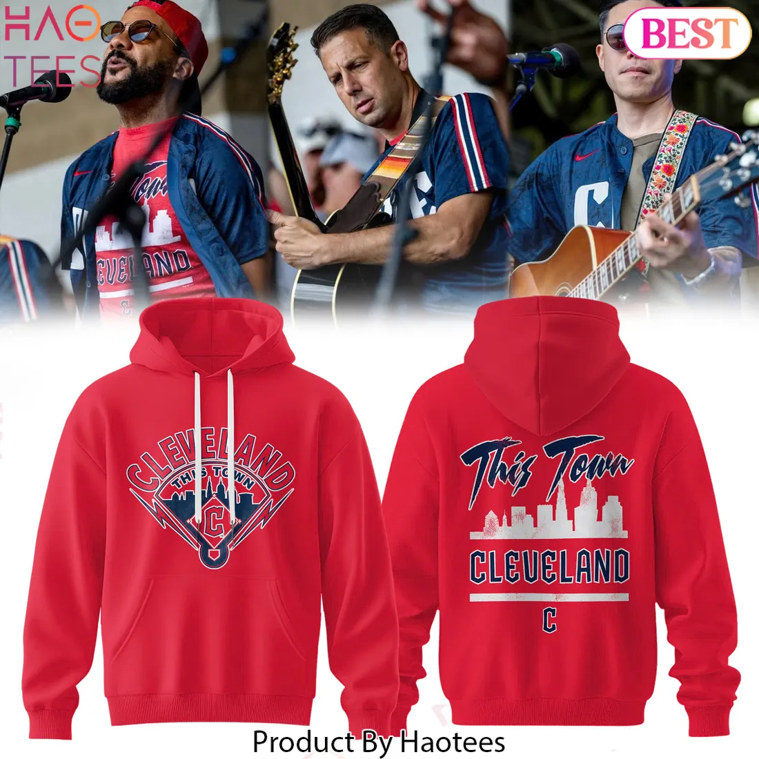 Cleveland This Town Skyline Graphic Red Hoodie Cleveland This Town Skyline Graphic Red Hoodie