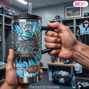 Cronulla-Sutherland Sharks 60th Anniversary Yeti Handle Tumbler