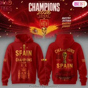 Spain World Cup 2026 Champions Commemorative Graphic Hoodie