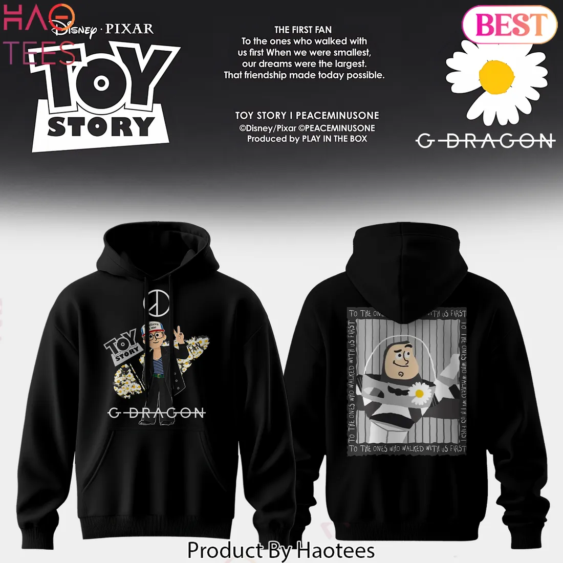 G-Dragon Peaceminusone x Toy Story Buzz Lightyear Daisy Graphic Hoodie G-Dragon Peaceminusone x Toy Story Buzz Lightyear Daisy Graphic Hoodie