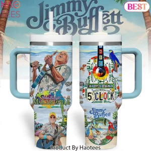 Jimmy Buffett Margaritaville 5 O Clock Somewhere Handle Tumbler