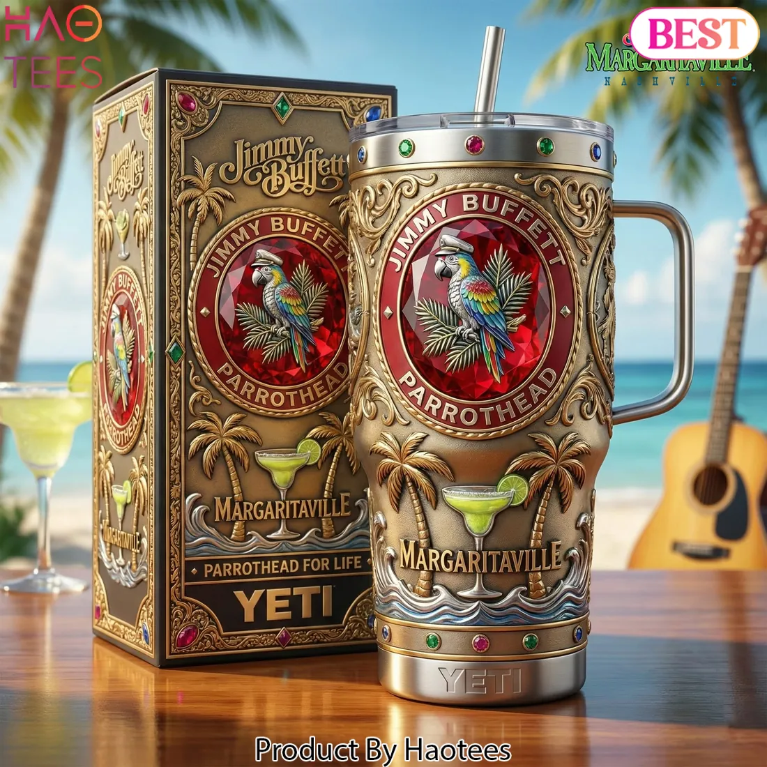Jimmy Buffett Margaritaville Parrothead Premium 3D Engraved Tumbler Jimmy Buffett Margaritaville Parrothead Premium 3D Engraved Tumbler