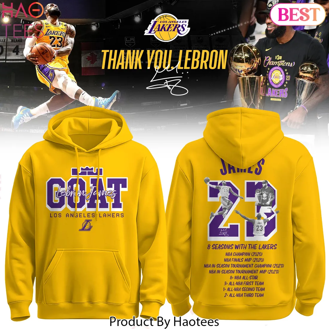 LeBron James GOAT Los Angeles Lakers Commemorative Graphic Hoodie LeBron James GOAT Los Angeles Lakers Commemorative Graphic Hoodie