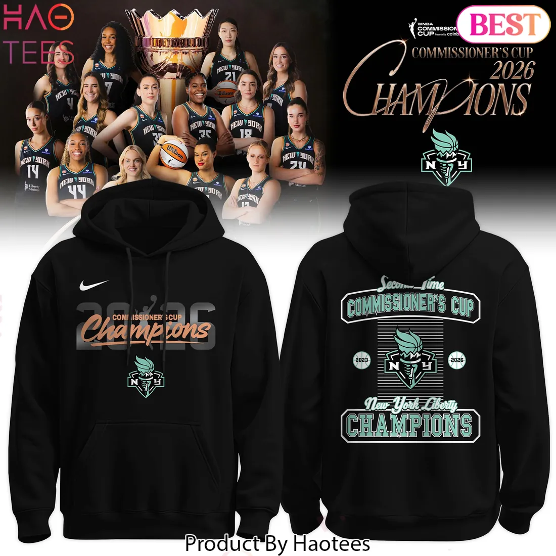 New York Liberty 2026 WNBA Commissioner’s Cup Champions Commemorative Hoodie New York Liberty 2026 WNBA Commissioner’s Cup Champions Commemorative Hoodie