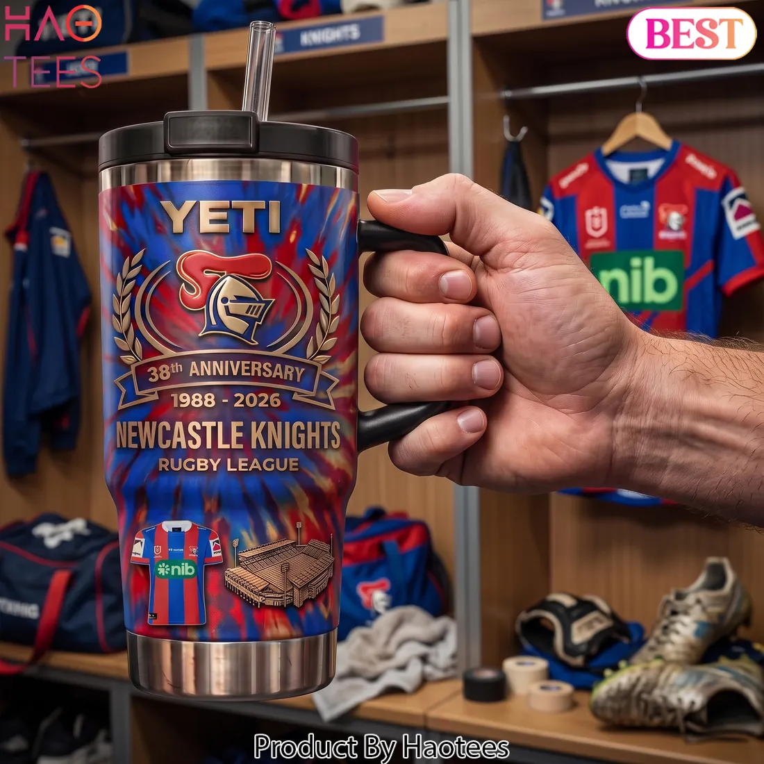 Newcastle Knights 38th Anniversary 1988-2026 Commemorative Tumbler Newcastle Knights 38th Anniversary 1988-2026 Commemorative Tumbler