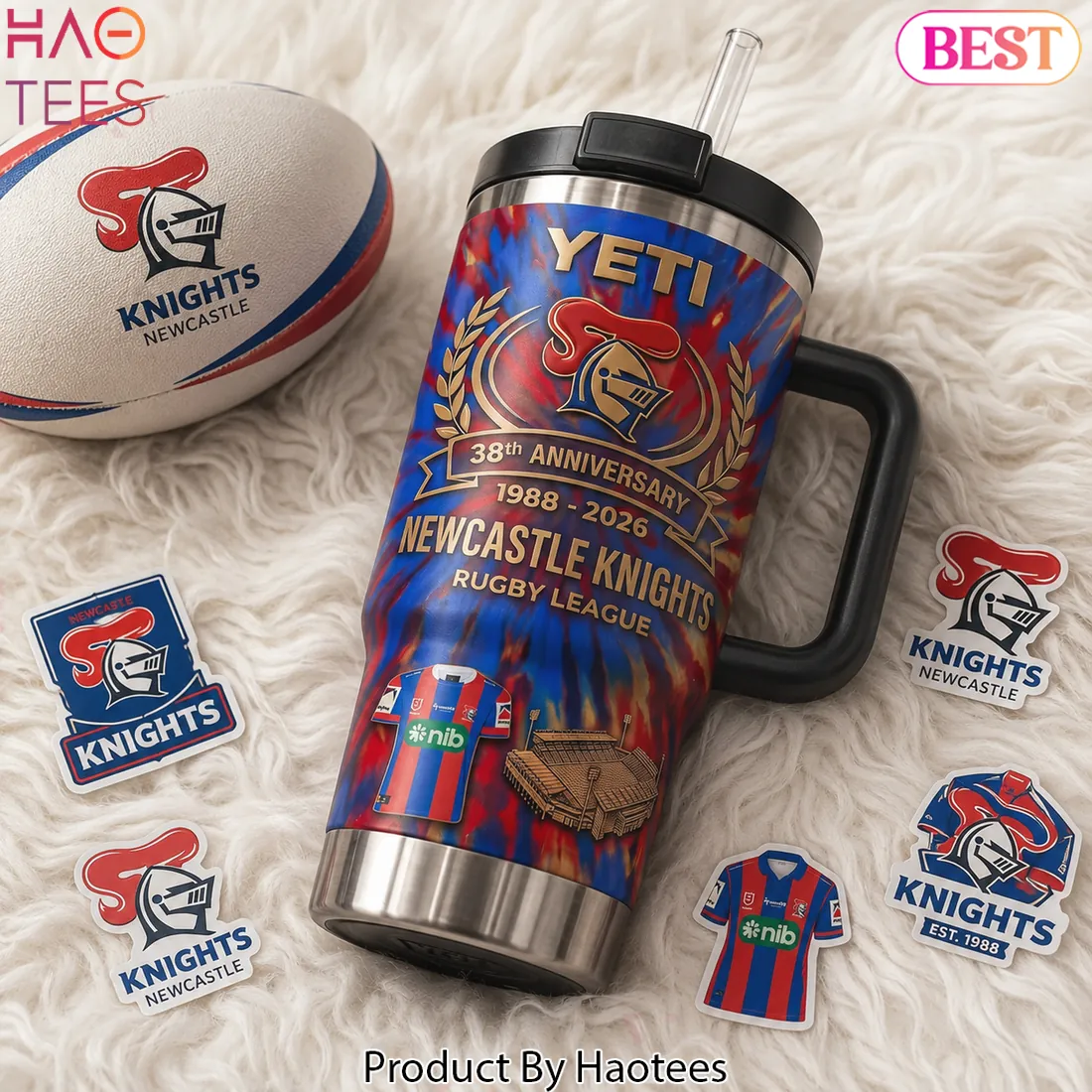 Newcastle Knights 38th Anniversary 1988-2026 Commemorative Tumbler Newcastle Knights 38th Anniversary 1988-2026 Commemorative Tumbler