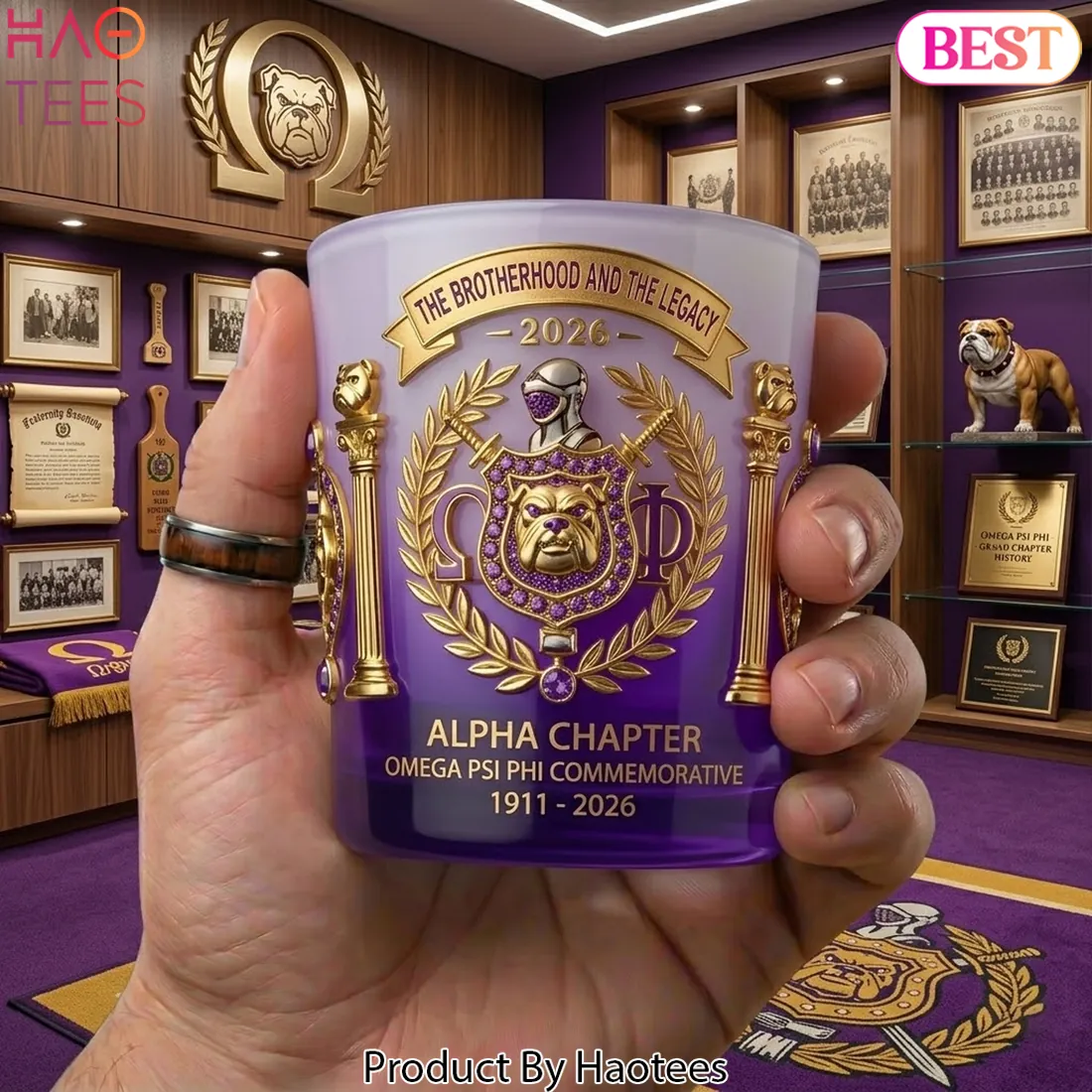 Omega Psi Phi 115th Anniversary Commemorative Whiskey Glass Omega Psi Phi 115th Anniversary Commemorative Whiskey Glass