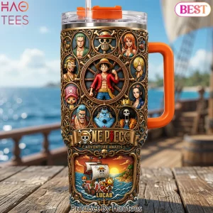 One Piece Adventure Awaits Personalized Straw Hat Crew Tumbler With Handle