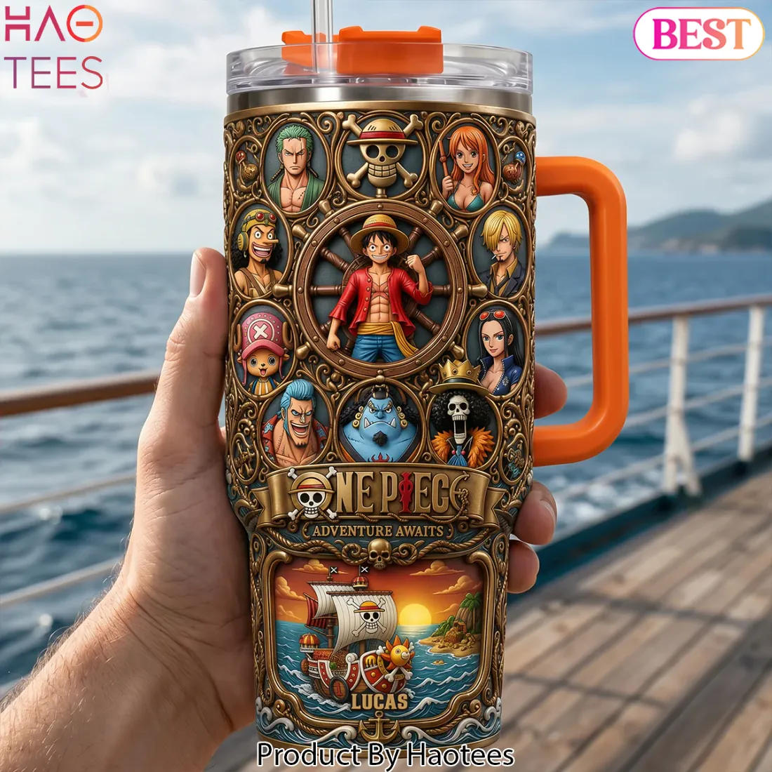 One Piece Adventure Awaits Personalized Straw Hat Crew Tumbler With Handle One Piece Adventure Awaits Personalized Straw Hat Crew Tumbler With Handle