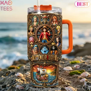 One Piece Adventure Awaits Personalized Straw Hat Crew Tumbler With Handle