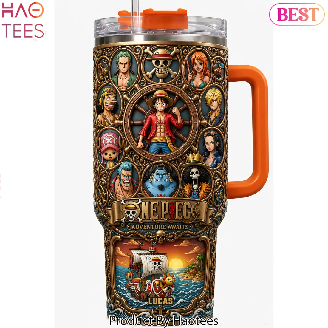 One Piece Adventure Awaits Personalized Straw Hat Crew Tumbler With Handle One Piece Adventure Awaits Personalized Straw Hat Crew Tumbler With Handle