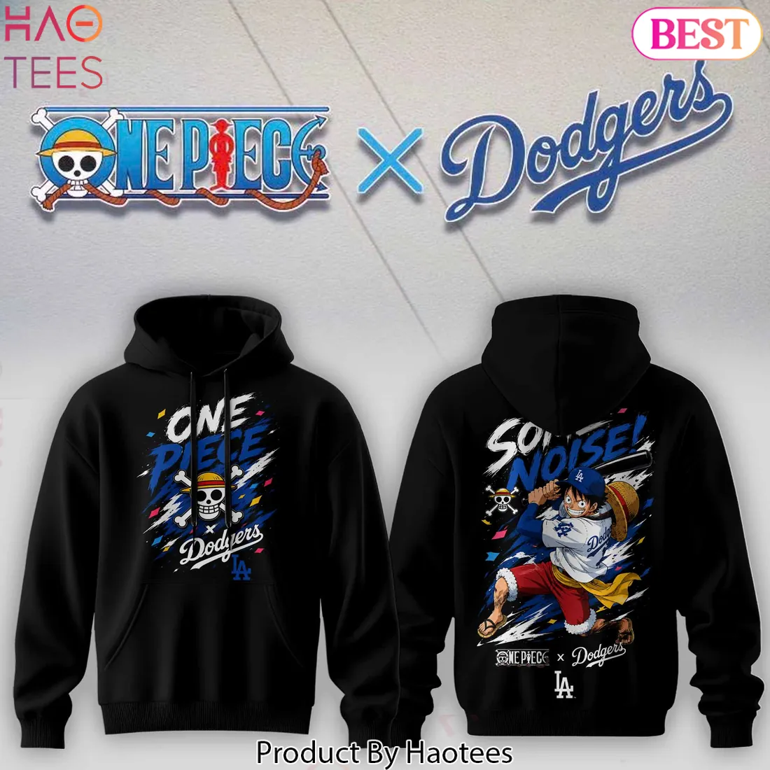 One Piece and LA Dodgers Luffy Anime Crossover Hoodie One Piece and LA Dodgers Luffy Anime Crossover Hoodie