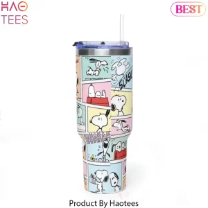 Peanuts Snoopy Comic Strip Print 40oz Insulated Tumbler