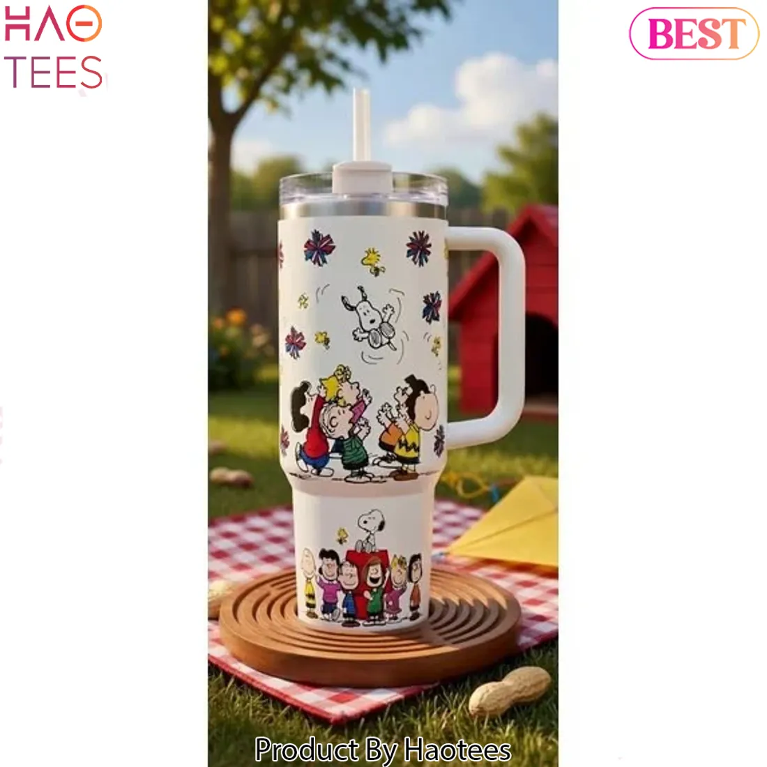 Peanuts Snoopy Gang Character Print 40oz Insulated Tumbler Peanuts Snoopy Gang Character Print 40oz Insulated Tumbler