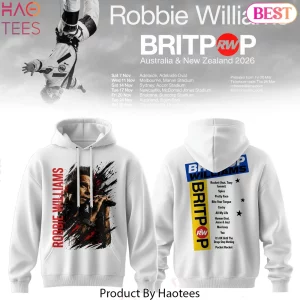 Robbie Williams Britpop Australia New Zealand 2026 Tour Hoodie