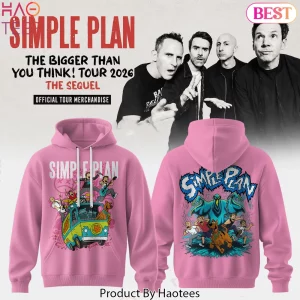 Simple Plan The Bigger Than You Think Tour 2026 Pink Graphic Hoodie