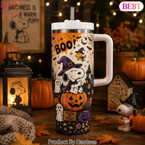 Snoopy Boo Halloween Witch Pumpkin Insulated Travel Tumbler Snoopy Boo Halloween Witch Pumpkin Insulated Travel Tumbler