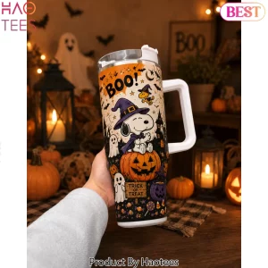 Snoopy Boo Halloween Witch Pumpkin Insulated Travel Tumbler