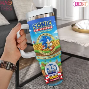 Sonic the Hedgehog 35th Anniversary Speed Never Ages 40oz Tumbler
