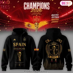 Spain World Cup 2026 Champions Commemorative Black Hoodie