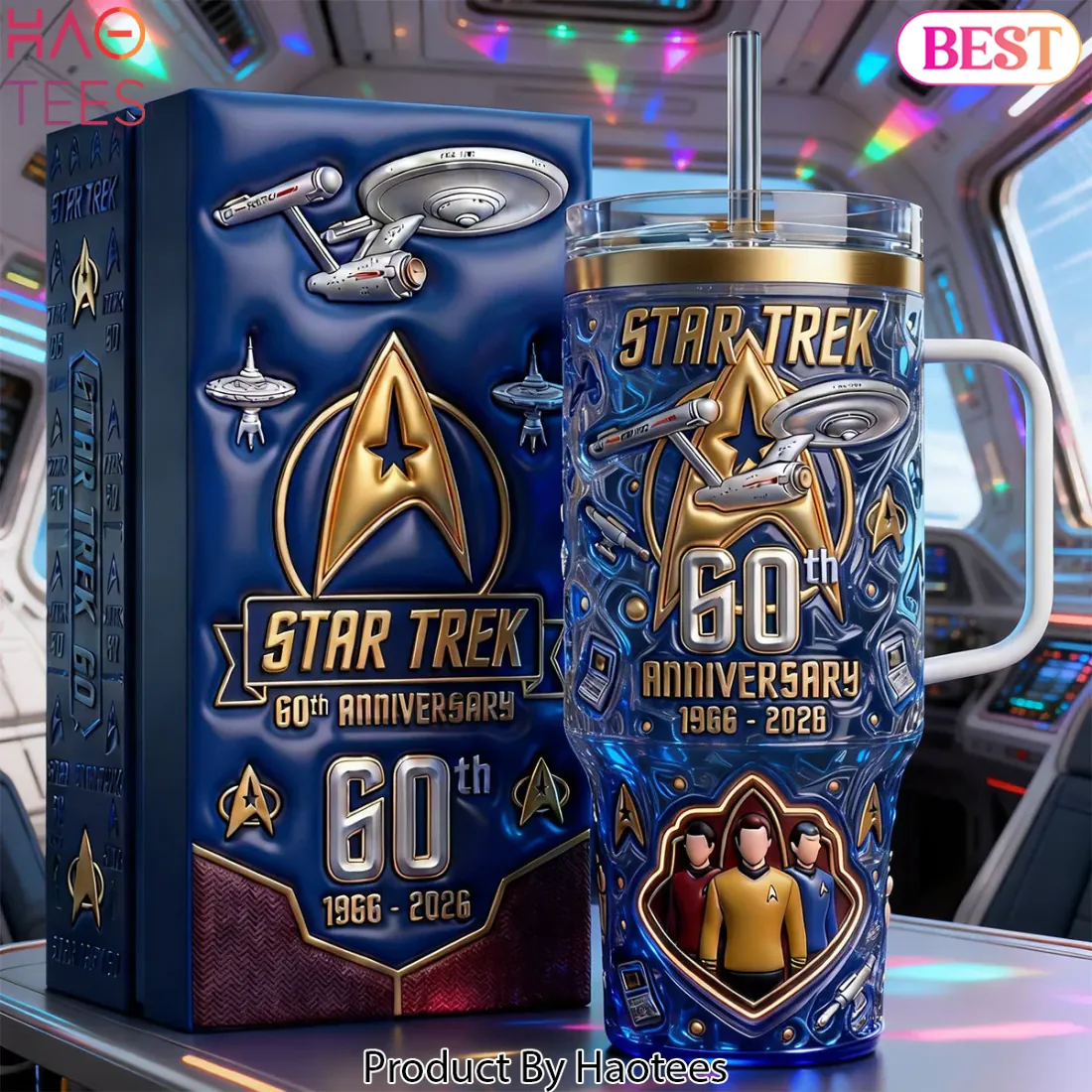 Star Trek 60th Anniversary 1966 2026 Premium 3D Embossed Travel Tumbler Star Trek 60th Anniversary 1966 2026 Premium 3D Embossed Travel Tumbler