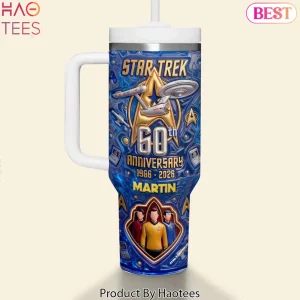 Star Trek 60th Anniversary 1966 2026 Premium 3D Embossed Travel Tumbler