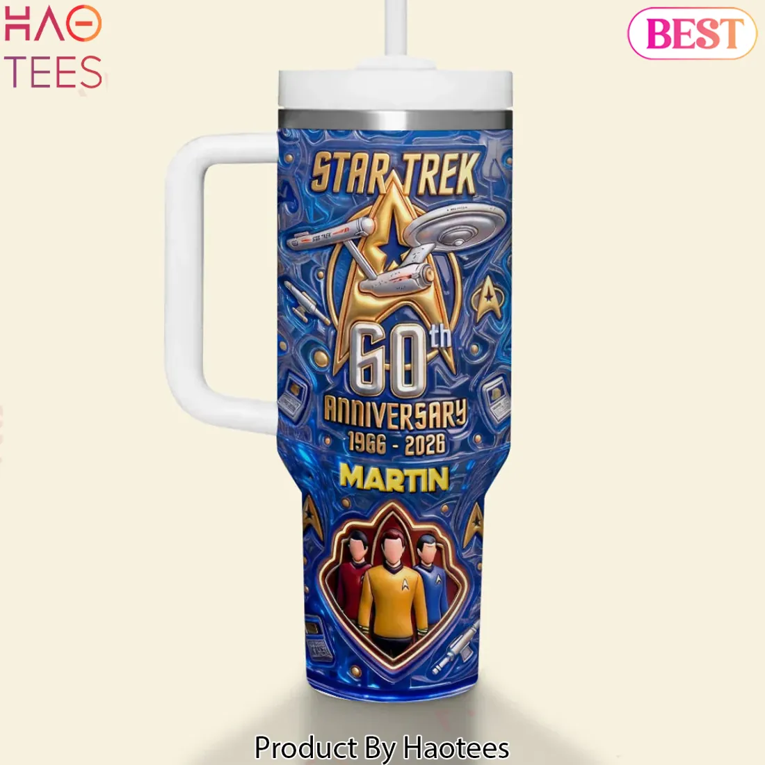 Star Trek 60th Anniversary 1966 2026 Premium 3D Embossed Travel Tumbler Star Trek 60th Anniversary 1966 2026 Premium 3D Embossed Travel Tumbler