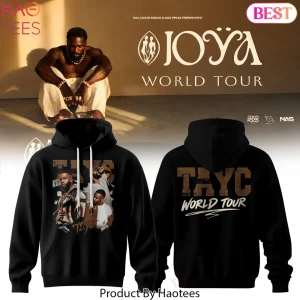 Tayc Joya World Tour Graphic Print Black Pullover Hoodie