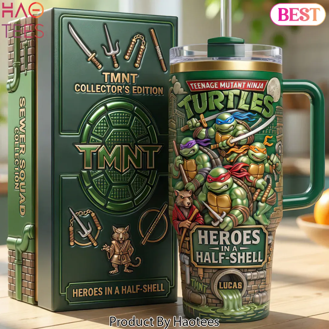 TMNT Sewer Squad Collector’s Edition Personalized 3D Tumbler with Handle TMNT Sewer Squad Collector’s Edition Personalized 3D Tumbler with Handle