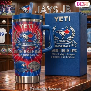 Toronto Blue Jays 50th Anniversary Tie Dye Handle Tumbler