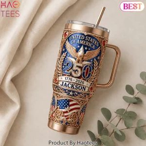 United States 250th Anniversary 1776-2026 Patriotic Handle Tumbler