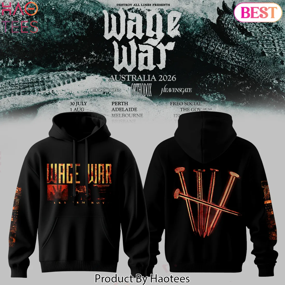 Wage War Australia Tour 2026 Limited Edition Band Hoodie Wage War Australia Tour 2026 Limited Edition Band Hoodie